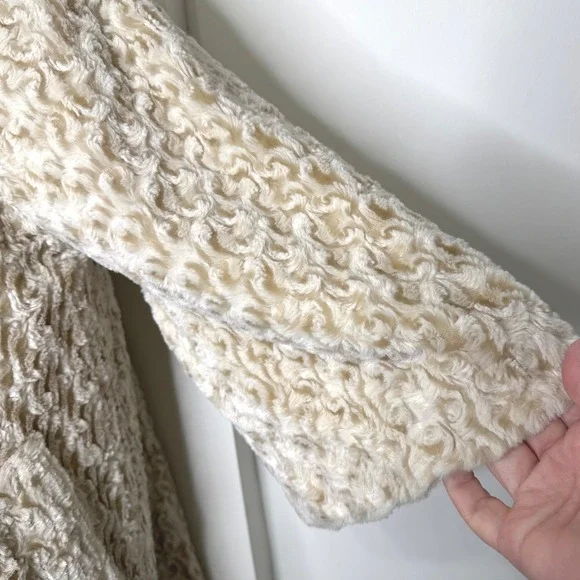 Vintage Sarah-Jane Blonde Faux Fur Snap Front Swing Jacket Size 12 - Picture 6 of 14